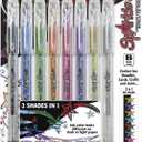 Pentel Sparkle Pop Metallic Gel Pen, (1.0mm) Bold Line, Assorted Colors, Pack of 8 (K91BP8M)