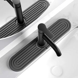 Dreatim Kitchen Faucet Absorbent Mat - Diatomite Stone Sink Tray, Quick Drying, Modern Design - Durable Faucet Drip Mat for Kitchen Sink and Bathroom Counter [17.7" x 3.9", Dark Grey]