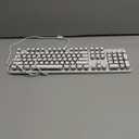 Typewriter Style Mechanical Gaming Keyboard RGB Backlit Wired with Blue Switch Retro Round Keycap 104 Keys Keyboard (White 104 Keys RGB)