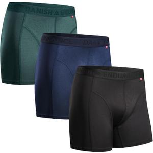 DANISH ENDURANCE Men's Performance Boxer Briefs (3-Pack)  Moisture-Wicking, Quick-Dry Comfort with Extra-Long Fit (Multicolor (1x Black, 1x Blue, 1x Green))