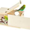 Parrot Nesting Box Cockatiel Nesting Box Bird Breeding Box House Handcrafted Wooden Acrylic Transparent Bird Box with Detachable Wooden Board for Parakeets Cockatiel Budgie Conure Parrot S (S(9.1"X5.7"X5.7"))