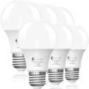 evelor 6-Pack A19 LED Light Bulbs,60 Watt Equivalent Daylight 5000K with E26 Base,Efficient 9W,800 Lumens Non-Dimmable LED Bulbs,15000 Hours, Ideal for Bedroom Living Room