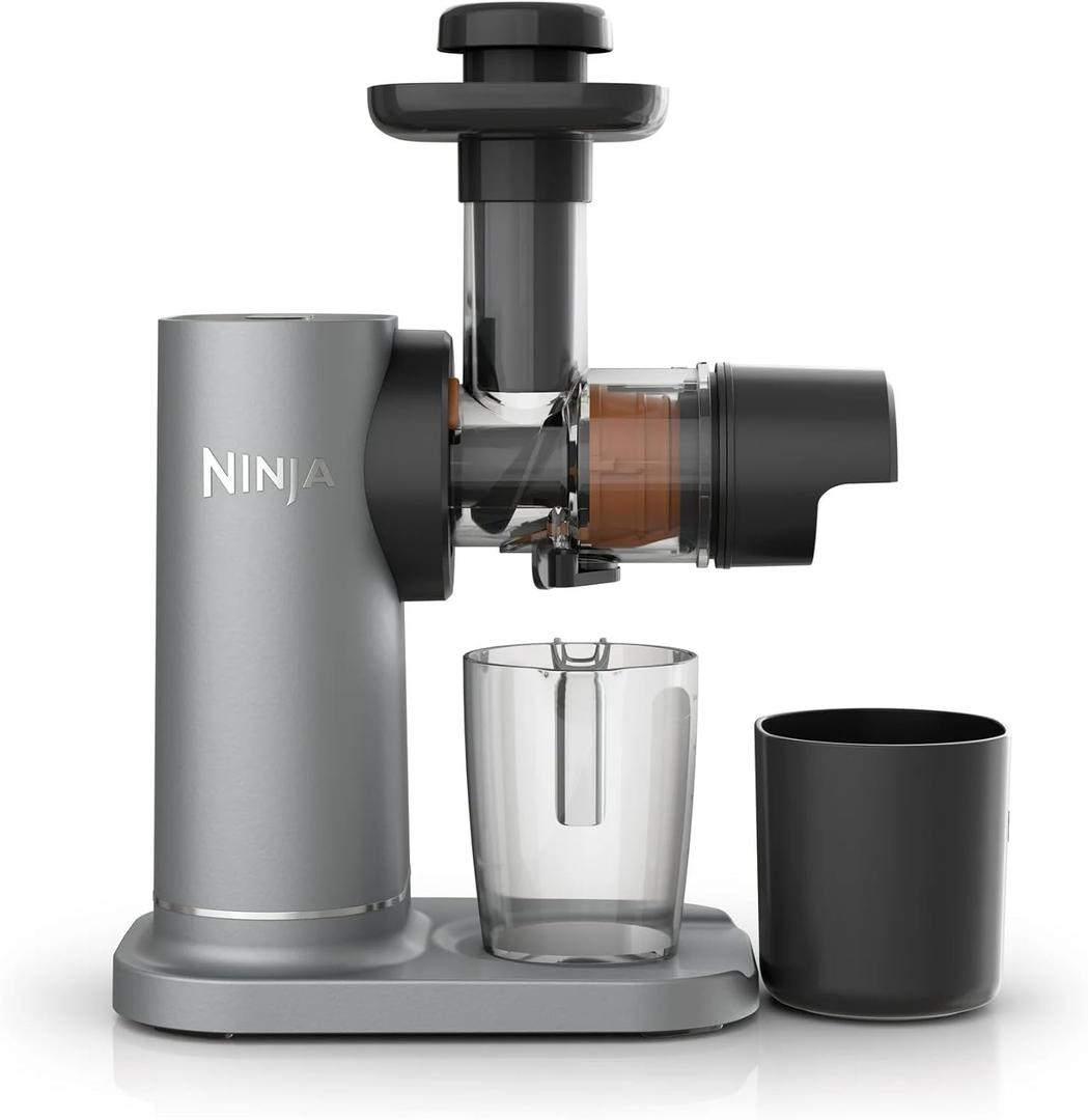 Ninja JC150 NeverClog Cold Press Juicer, Powerful Slow Juicer with Total Pulp Control, Countertop, Electric, 2 Pulp Functions, Dishwasher Safe, 2nd Generation, Silver 