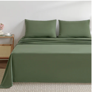 JellyMoni Blanket And Pillowcase Twin, green 2 Pieces Luxury Soft Microfiber Sheets Set for Twin Size Bed
