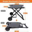 Portable Cart for Weber Q1200, Q1000, Q2200, Q2000, Q2400, Folding Cart for Outdoor BBQPortable Stand for Weber Q Series Gas Grills and Ninja Woodfire OG700 Series