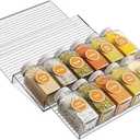 Yieach 2 Tier- 2 Set Acrylic Spice Drawer Organizer - Expandable From 11'' to 22'' Seasoning Drawer Organizer,Clear Spice Drawer and In Drawer Spice Rack,Jar,Spice Organization for Cabinet Drawer