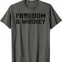 Freedom & Whiskey - 4th of July USA Flag Funny Mens Drinking T-Shirt (Small)