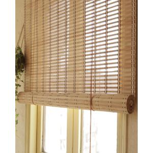 51" Wx72 H Bamboo Blinds Roller Shades for Indoor Windows, Blackout Bamboo Curtain Roll Up wiht Cord, Privacy Roman Shade for Interior/Exterior Windows, Mounting Hardware Included