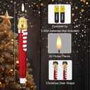 Christmas Flameless Taper Candles, Christmas Deer LED Taper Candles with Timer, 2 Pcs Christmas Deer LED Flameless Candlesticks with 3D Flame for Home Decor(0.79 x 11.4)