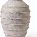 Kokrose Terracotta Vase, White Grey Rustic Farmhouse Decor, Vintage Large Pottery Clay Vase, Ceramic Flower Vases for Centerpieces, Table Top Fireplace Mantel Decor (11.2"H))