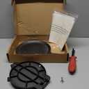 Uno Casa Cast Iron Tortilla Press 8 Inch with Cast Iron Comal Pan - Bundle of Cast Iron Tortilla Skillet for Roti, Tawa, Dosa, and Pataconera - Pre-Seasoned Heavy Duty Cookware for Authentic Cooking