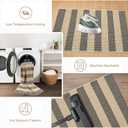 Striped Outdoor Front Door Mat 24"x51", Cotton Hand Woven Rug Indoor Doormat Washable Black and Tan Rug Runner, Foldable Front Door Rugs for Entryway/Farmhouse/Home Entrance