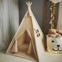 RongFa Teepee Tent for Kids-Portable Children Play Tent Indoor Outdoor (Khaki)