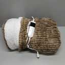 Electric Heated Blanket Full Size 72''x84'' Soft Flannel & Sherpa Electric Blanket with 10 Heating Levels, Automatically Shut Down After 8h with Overheat Protection Machine Washable (Camel)