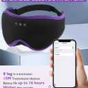 LC-dolida Sleep Mask with Headphones Bluetooth 5.4, 3D Sleeping Headphones for Side Sleepers Bluetooth Sleep Mask Blackout Bluetooth Eye Mask for Sleeping Travel Meditation Men Women