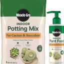 Miracle-Gro Indoor Potting Mix (8 qt.) and Indoor Plant Food (8 fl. oz.) for Cactus & Succulent - Bundle for Growing and Fertilizing Indoor Cacti and Succulents