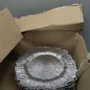 32 Pack Charger Plates Set Reef Chargers for Dinner Table Serving Tray Floral Plastic Decorative Plates for Table Setting Wedding Party, 13 Inch(Silver)