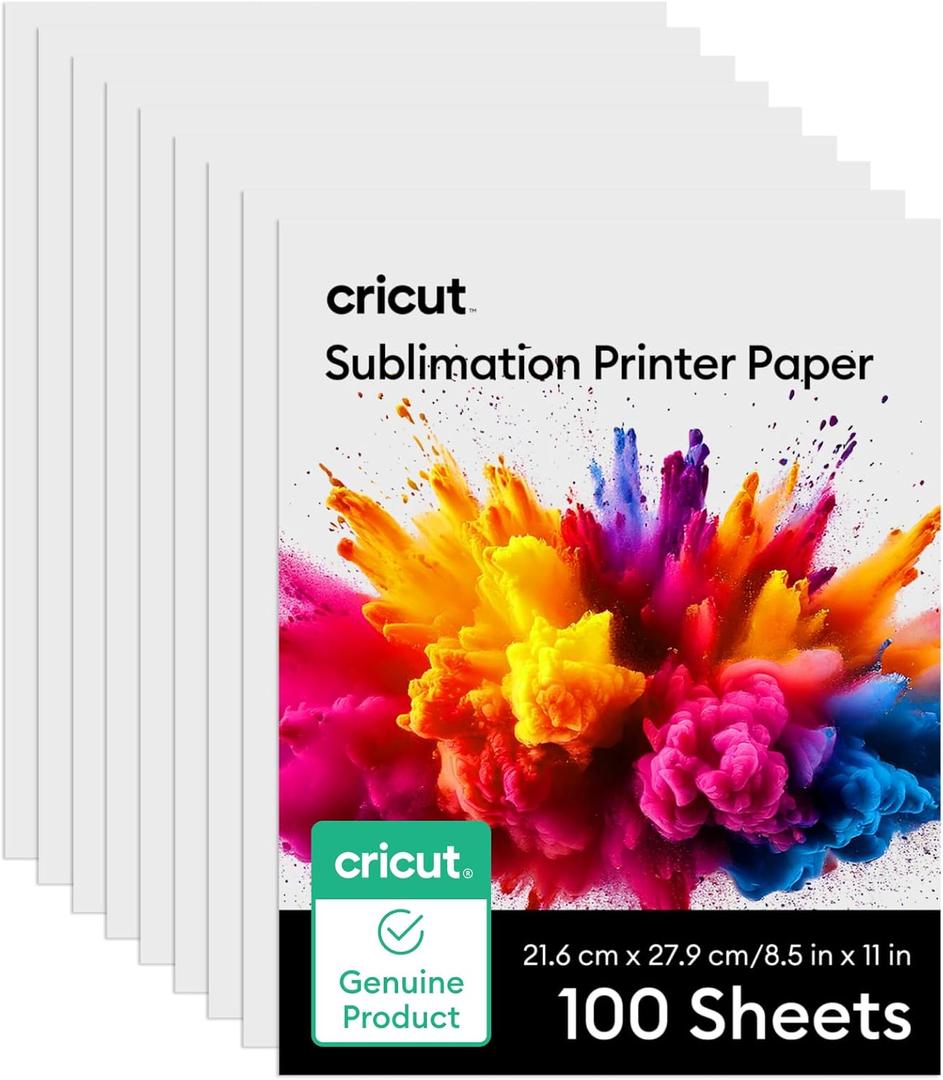 Cricut Sublimation Paper - 100 Sheets (8.5" x 11") - Letter Size - Compatible with Sublimation Printer and Sublimation Ink (120gsm) Cricut Sublimation Paper - 100 Sheets (8.5" x 11") - Letter Size - Compatible with Sublimation Printer and Sublimation Ink (120gsm)