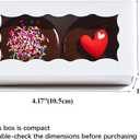 JCXGRVC small treat boxes 100pcs - white candy box with window - 4.17x2.16x1.37 inches - perfect for chocolate, small bakery boxes macaron boxes for 2
