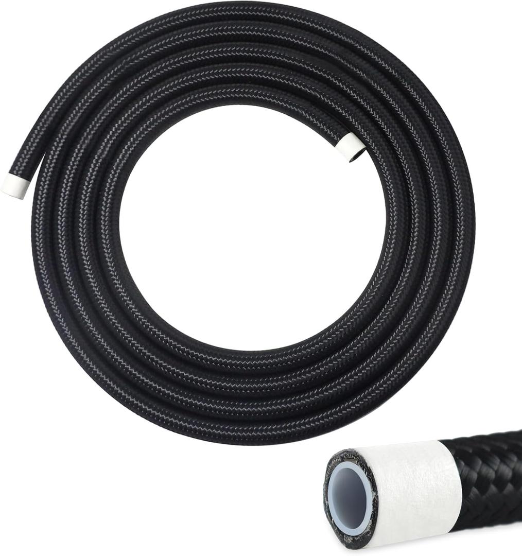 6AN PTFE Fuel Line, E85 Fuel Line 5FT, Nylon Braided Fuel Line Hose.