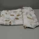 Tollpiz Taupe Leaf Sheer Curtain Leaves Embroidered Bedroom Curtains Rod Pocket Voile Window Treatments for Living Room, 38 x 63 inches Long, Set of 2 Panels