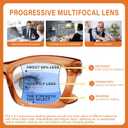 Progressive Reading Glasses for Women Oversized Spring Hinges Progressive Computer Readers Blue Light Blocking, 1.0x 