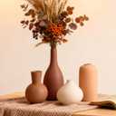 Ceramic Vase Home Decor Small Flowers Vase Set of 4 Living Room Decoration Bookshelf Bedroom Office Kitchen Dining Table Modern Farmhouse