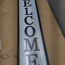 Front Porch for Welcome Standing Sign 45"X9" Vertical Tall Long Leaner Outdoor Front Door Wood Framed Decor (Black)