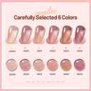 OpenLive Jelly Nail Polish Set 6 Colors Nude Pink Pale Purple Jelly Quick Dry Nail Polish Set for Nail Art Manicure DIY Salon
