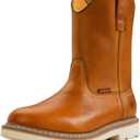 SUREWAY 10 in Mens Soft/Steel Toe Waterproof Wellington Work Boot,Heavy Duty Pull On Leather Work Boots,GoodyearWelted,Full Grain Leather,Industrial Safety boot Classic Cowboy Boot,EH Rated