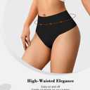 ASIMOON High Waisted Thongs Underwear for Women Seamless Underwear Ladies Soft No Show High Cut Panties 6 Pack, Size S