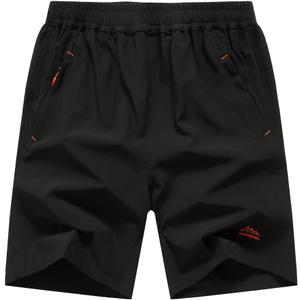 JINSHI Men's Outdoor Quick Dry Lightweight Sports Hiking Shorts Zipper Pockets (Black) S