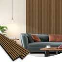 Wood Slat Acoustic Panels, 94" x 23.6" Each Soundpoof Wooden Slat Wall Panel, Classic Oak, 2 Pack