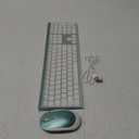 Wireless Keyboard and Mouse, Vssoplor 2.4GHz Rechargeable Compact Quiet Full-Size Keyboard and Mouse Combo with Nano USB Receiver for Windows, Laptop, PC, Notebook-Blackish Green