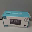 15W Fast Wireless Charger with Bluetooth Speaker and Alarm Clock Radio,4 in1 Wireless Charging Station for iPhone,Android Phones with FM Radio for Bedroom (7inch, Gray)