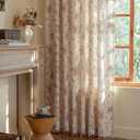 OYX Pink Boho Floral Curtains 63 Inch Long 2 panels, French Vintage Farmhouse Patterned Decor Window Drapes With Tassels, Girls Semi-Sheer Light Filtering For Bedroom Living Room (Rod Pocket, 52Wx63L)