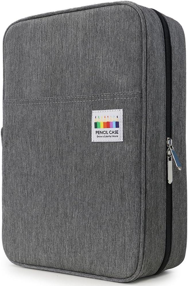 YOUSHARES Big Capacity Colored Pencil Case - 300 Slots large Pen Case Organizer with Multilayer Holder for Prismacolor Colored Pencils & Gel Pen (Grey)