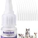 1 Pack 3ml Veterinary Surgical Skin Glue with 10 Precise Applicators, Strong Surgical Adhesive, Blue-Tinted Animal Tissue Wound Glue, Fast Bleeding Control and Waterproof Wound Sealant for Pets