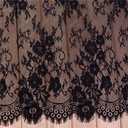 3 Yards French Eyelash Lace Fabric Floral Embroidered Lace Fabric for Clothes Wedding Dress Sewing Home Decor (59" W x 3 Yards, Black)