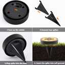 Joomer Solar Ground Lights, 8 Pack 8 LED Solar Lights Outdoor IP68 Waterproof Solar Disc Lights In-Ground Landscape Lighting Outdoor Lights for Patio Pathway Lawn Yard Driveway Walkway (Warm White)