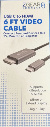 USB-C to HDMI cable 4K Supports Plug & Play By ZGear