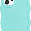 Slim Fit Case for Samsung Galaxy A13 5G /A13 4G /A04S /A13 LTE 4G, Wave Frame, Cute Soft TPU Thin Protective Phone Cover for Women, Light Cyan (Mint)