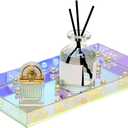 ROYALITA Iridescent Acrylic Vanity Tray 10x5 Inch  Small Acrylic Trays Perfume Tray Spill Proof, Decorative Tray for Bathroom Countertop, Wedding Decor, Aromatherapy Storage, Office Desk