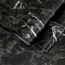 Abyssaly Black Marble Paper 24" x 118" Granite Wallpaper Peel and Stick Countertop Paper Self Adhesive Thickening for Kitchen Bathroom and Furniture