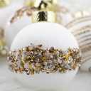 Satin Christmas Balls Ornaments, Silk Christmas Hanging Ball Decorations, 12Pcs 3.15" Luxury Vintage Christmas Tree Decor for Xmas Holiday Wedding Party, Package (White)