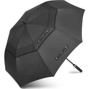 ZOMAKE Automatic Open Extra Large Golf Umbrella 62 Inch, Double Canopy Vented Windproof Oversize Stick Umbrellas for Rain