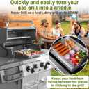 Griddle for Gas Grill, Flat Top Griddle with Non-Stick, Heat Evenly Stainless Steel Griddle, Heat Resistant, No warps, Perfect for Gas/Charcoal Grill, Camping, Tailgating Parties - 23"X16"