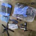 Video Game Chair for Adults, Gaming Chair with Footrest, Big and Tall Computer Chair with Massage Lumbar Support 330lbs Weight Capacity, Adjustable Height, 360 Swivel Seat and Headrest (Blue)