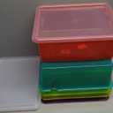 Storex Deep Storage Tray with Lid, Letter Size, 10 x 13 x 5 Inches, Assorted Tints, 5-Pack