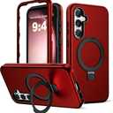 Designed for Samsung Galaxy S23 Case with Magnetic Ring Stand [Compatible with Mag-Safe][Military Grade Drop Protection][Build in Kickstand] Shockproof Galaxy S23 Phone Case 6.1",Red